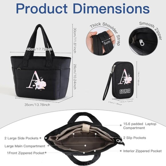Ultra-Lightweight Personalized Tote for Women - Perfect Travel Companion - Picture 6 of 7